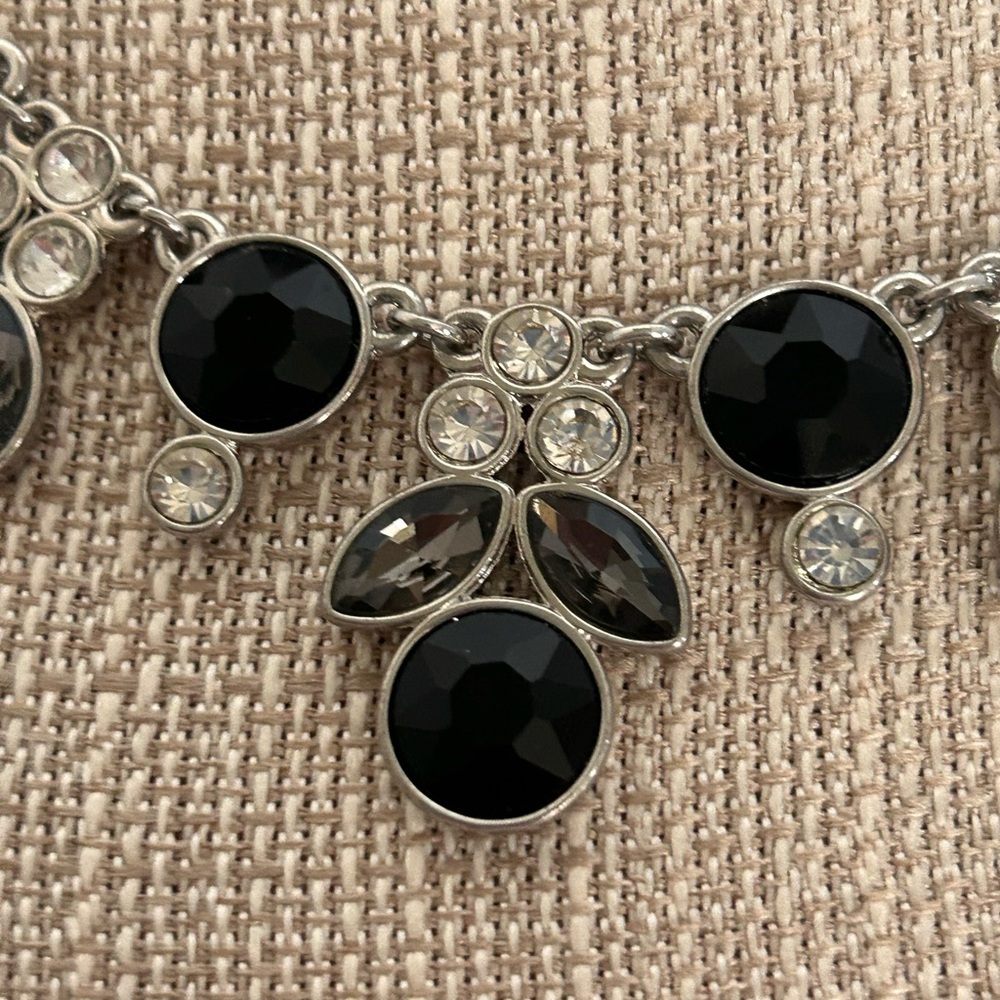 Liz Claiborne Black and Silver Statement Necklace (4) - Picture 2 of 6